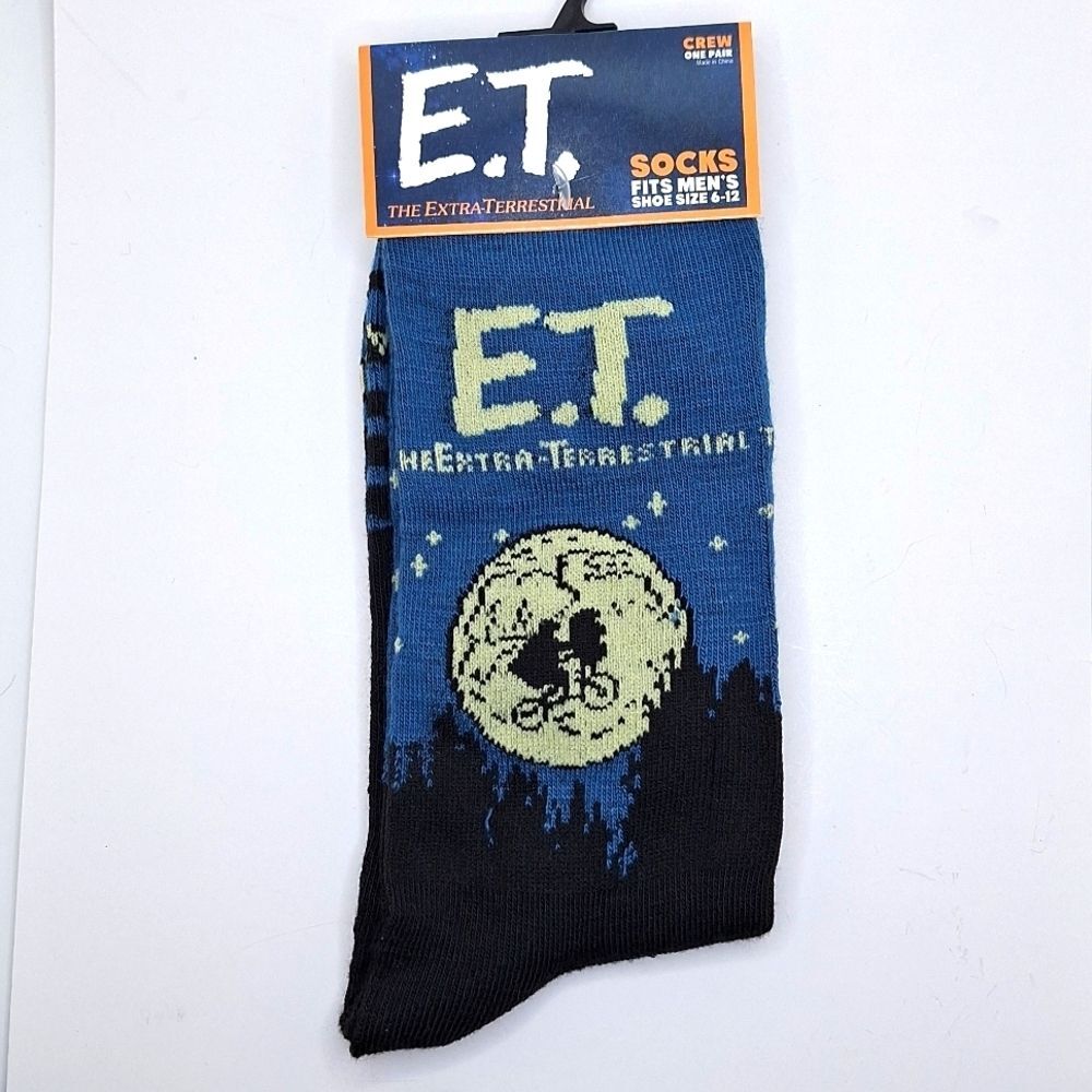 E.T. crew socks extraterrestrial alien socks